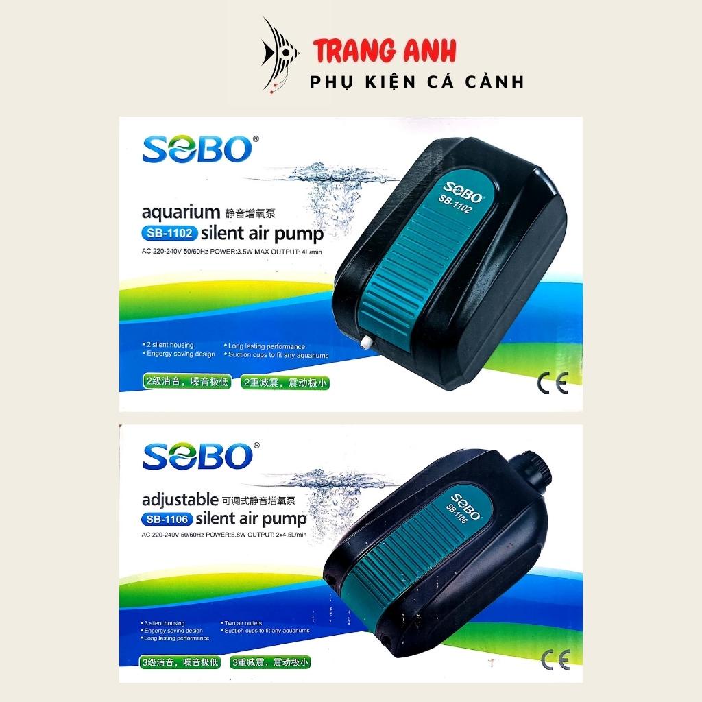 Máy sủi oxy Sobo SB-1102,  Sobo SB-1106 (Tặng kèm dây sủi + quả sủi) cho bể cá cảnh, máy khỏe, chạy êm