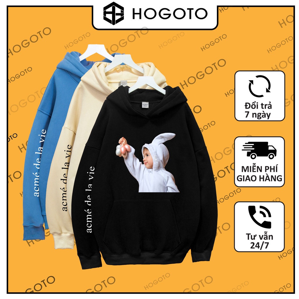 Áo Nỉ HOODIE ADLV TAI THỎ Hogoto shop , áo nỉ bông hoodie unisex nam nữ