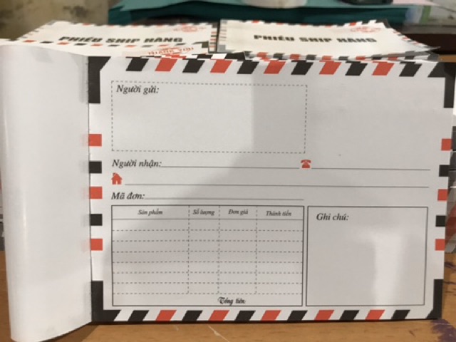 Combo 20quyển phiếu ship hàng
