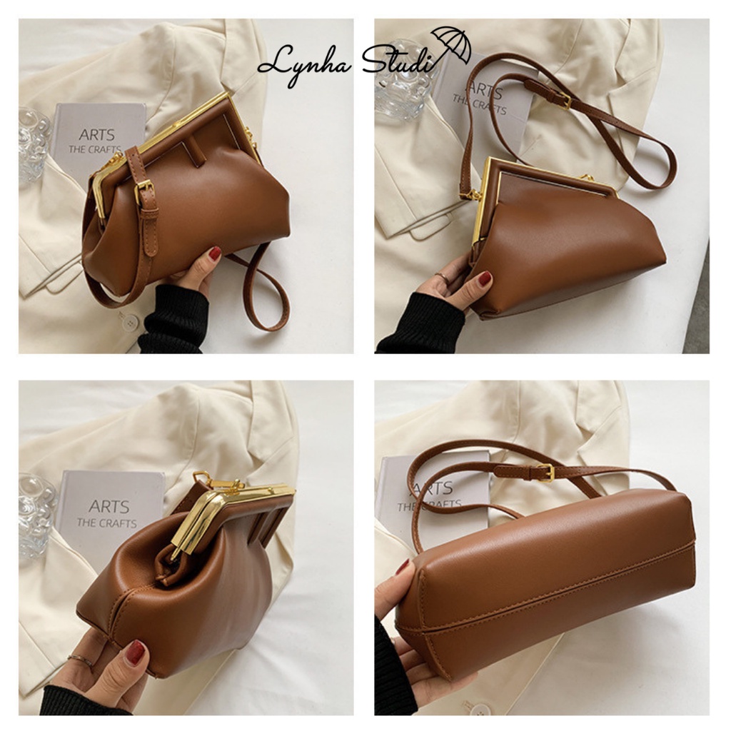 Túi xách nữ đeo chéo, cầm tay, dáng clutch, da cao cấp, thời trang - Lynha Studio