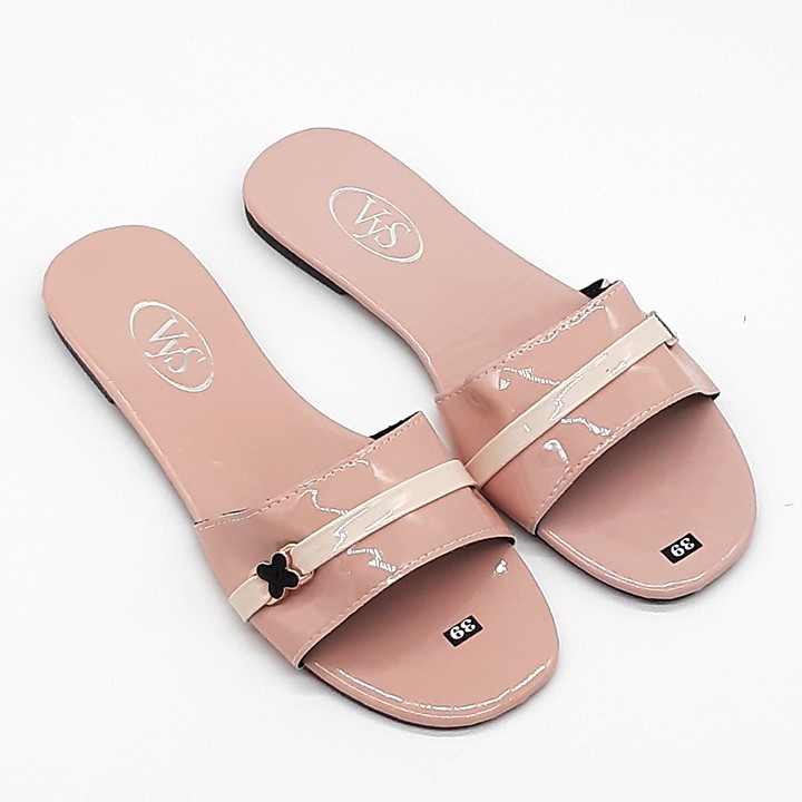 Dép lê bệt nữ quai ngang hoạ tiết logo khoá thời trang VYS TA6421 (Nhiều màu)