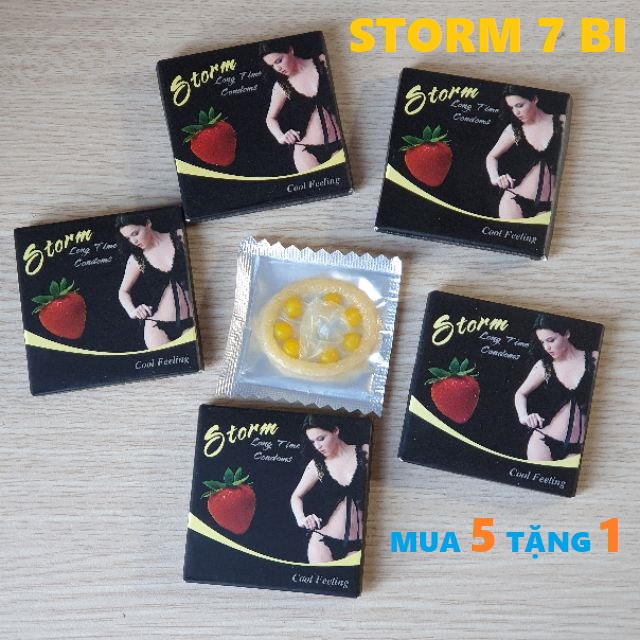 [Mua 5 Tặng 1] Bao Cao Su Storm 7 Bi Gai [Hàng Thái] Ma Sát Cực Mạnh Kéo Dài Thời Gian Cho Cảm Xúc Thăng Hoa Tột Đỉnh