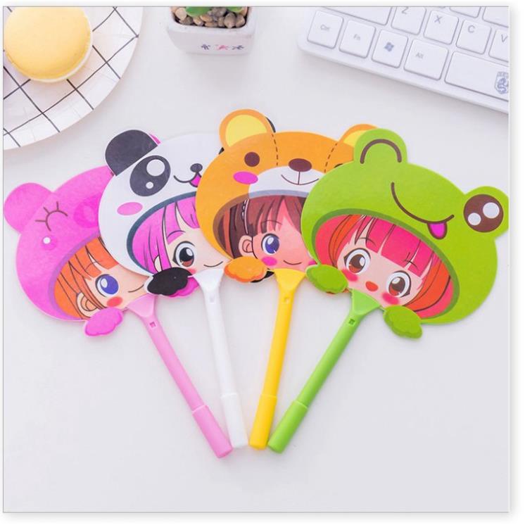 Bút bi cute 🔖SỈ 🔖 Bút bi hình quạt 19.5cm, viết cực êm, quạt nhỏ giúp mát mẻ hơn 8935