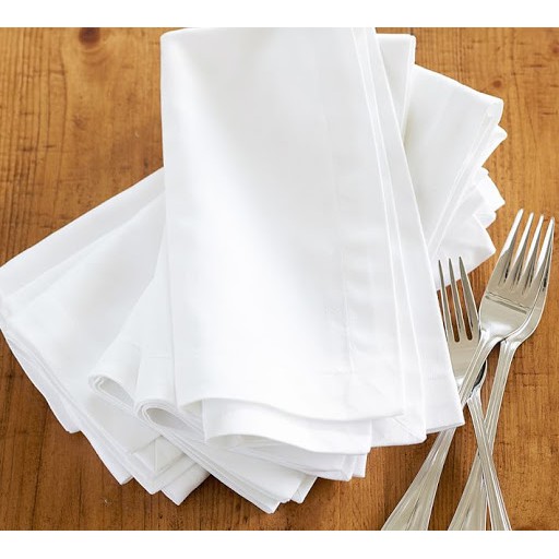 Khăn lót bàn ăn, dụng cụ ăn cao cấp Napkin trắng trơn sang trọng Landecor- TBA489