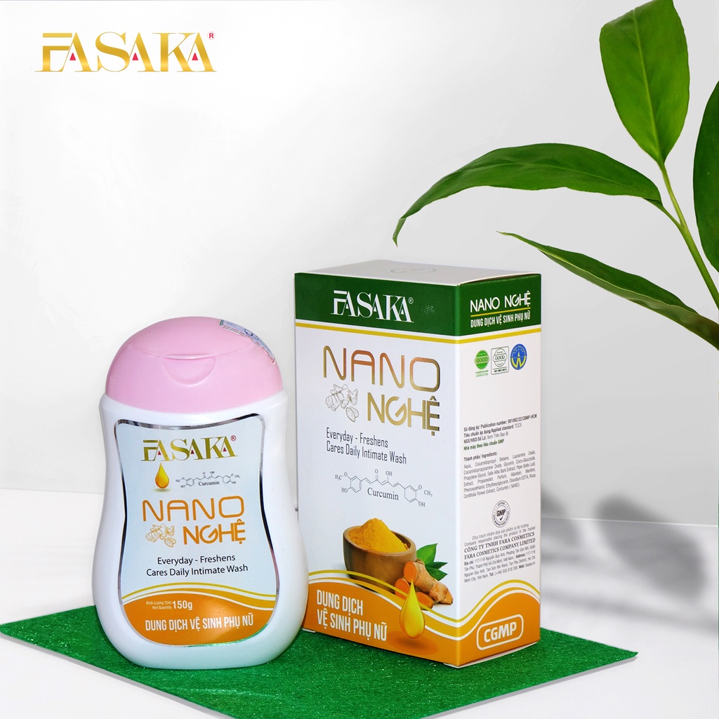 Dung Dịch Vệ Sinh Phụ Nữ Fasaka Nano Nghệ Chính Hãng 150g