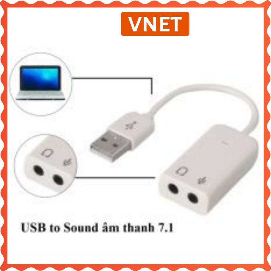 [Loại 1] Cáp chuyển USB Sound Dây 7.1 - chuyển đổi tín hiệu từ usb sang âm thanh mới 100% VNET-SD03