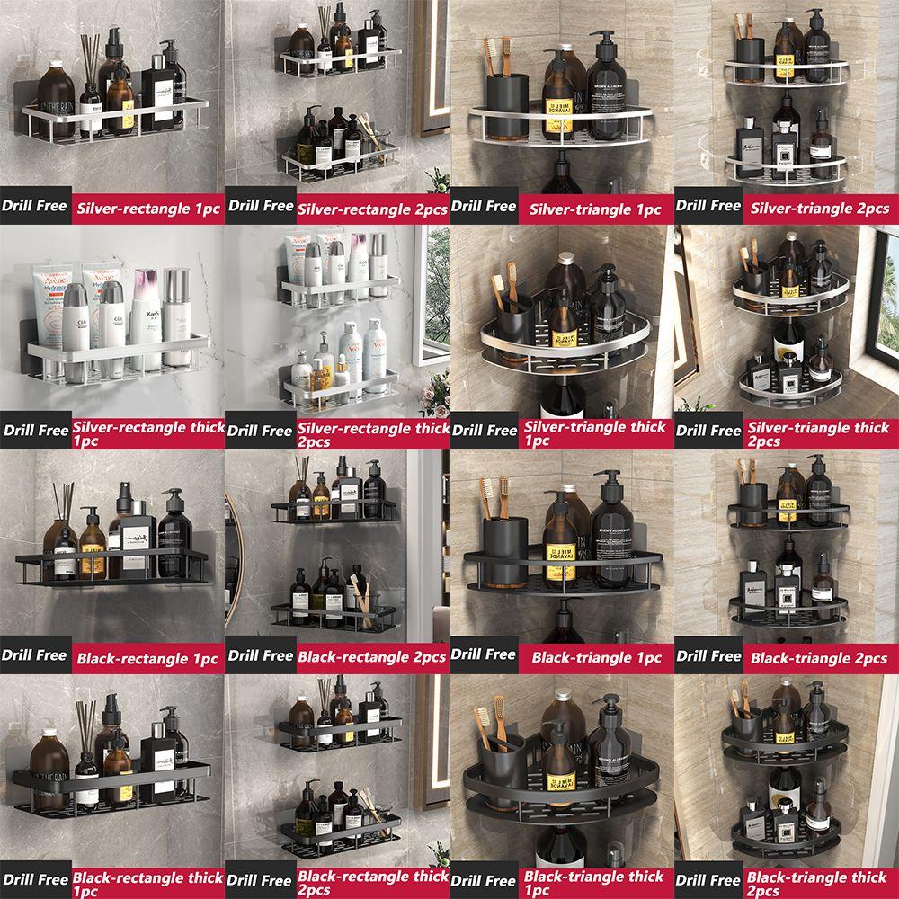 ♫DAPHNE♫ Convenient Bathtub Wall-mounted Adhesive Corner Shower Caddies Space Saving Supplies Drill Free Organizer Bathroom Accessories