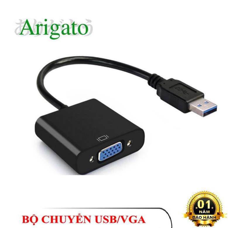 Cáp USB 3.0 to VGA Cáp chuyển đổi USB sang VGA ARIGATO Đảm Bảo Chất Lượng