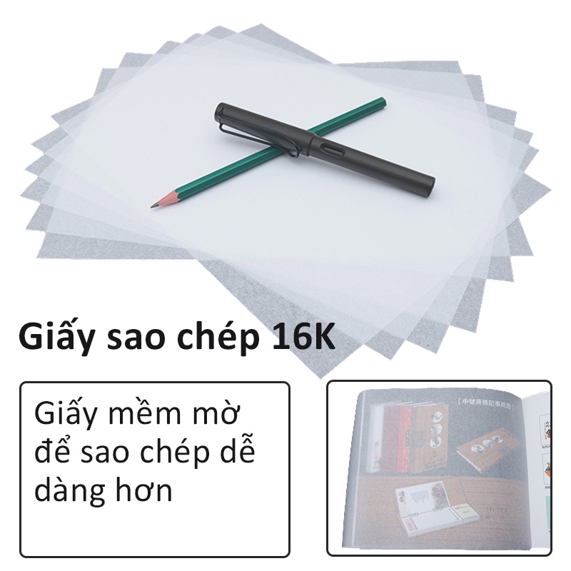 Set 100 Tấm Giấy Mờ Dùng Để Viết Thư Pháp Tiện Dụng
