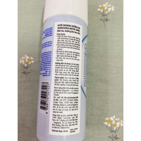 Xịt khoáng Bio Essence 30ml