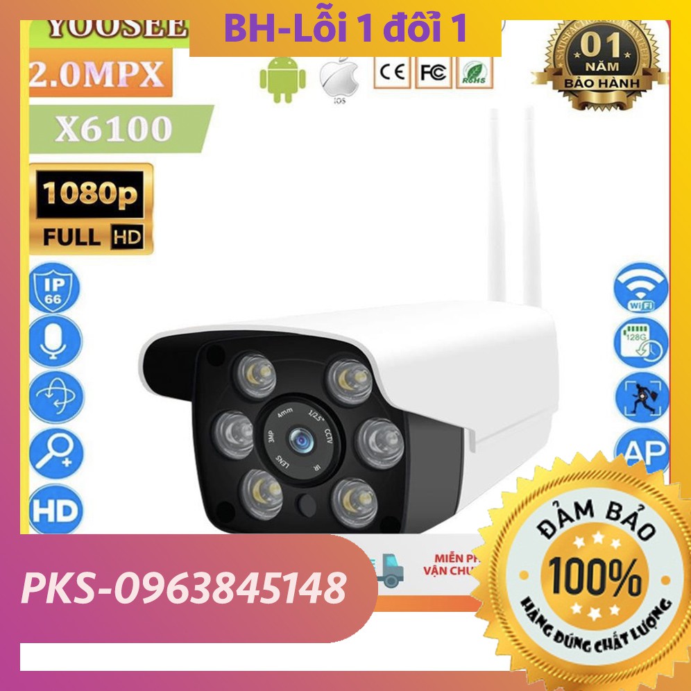[BH 12 THÁNG ] Camera Giám Sát Ngoài Trời Yoosee - 6 Led Full HD (2.0Mpx) - Hồng Ngoại Quay Đêm