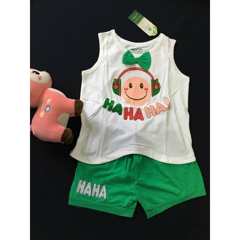 Đồ bộ tay ngắn mặt cười HaHaHa