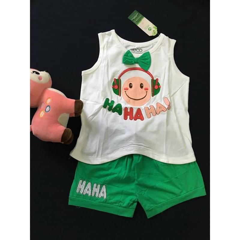 Đồ bộ tay ngắn mặt cười HaHaHa