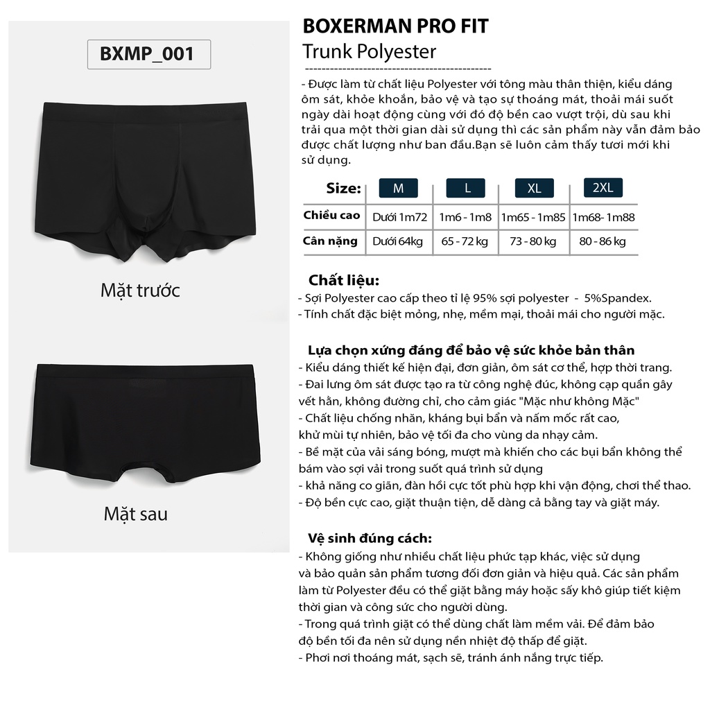 Quần lót nam Boxer thun lạnh PRO FIT co dãn 4 chiều cao cấp BOXERMAN