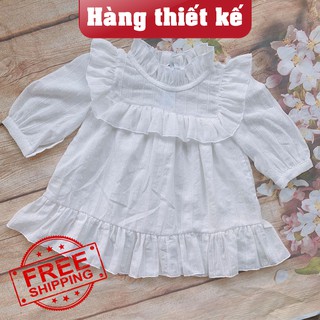 💖 Váy bé gái 💖 Váy trắng baby doll công chúa, chất thô siêu xinh phong cách Hàn Quốc cho bé gái từ 1-8 tuổi