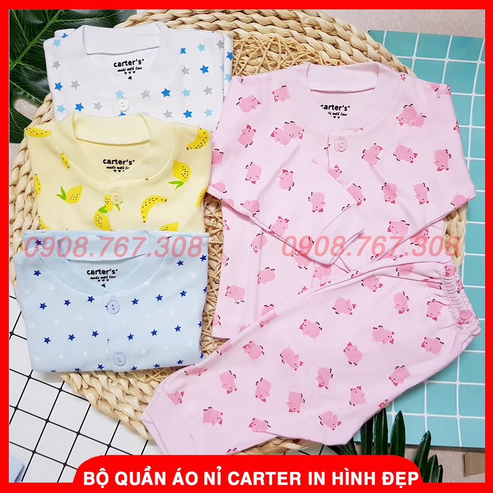 [ĐỒ NỈ] Bộ Quần Áo Nỉ Cho Bé In Họa Tiết Dễ Thương - Bộ Nỉ Carter Đủ Size