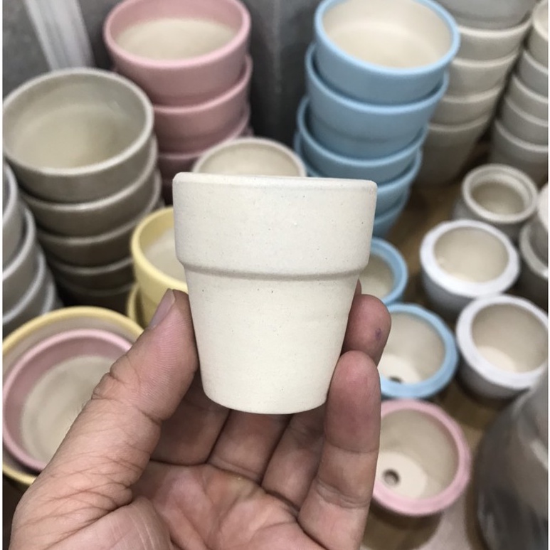 Chậu trồng cây cảnh - Sen Đá - Xương Rồng - Hoa nhỏ - Kiểu xô gốm Sứ Bát Tràng.