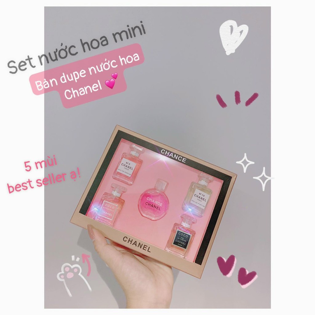 BỘ QUÀ TẶNG 5 CHAI NƯỚC HOA MINI CHANEL CÓ HỘP