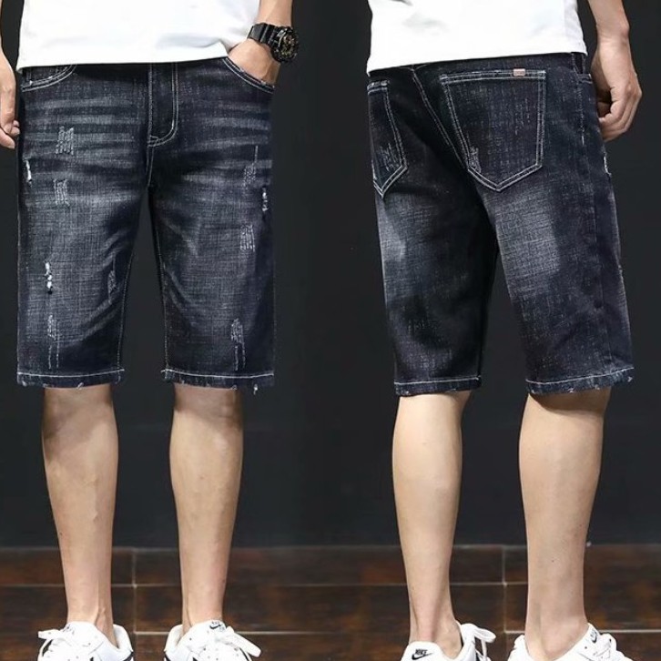 (tặng dầu gội) Short jean nam hàng Quảng Châu co giãn đẹp mê ly, Trơn đơn giản dễ sử dụng
