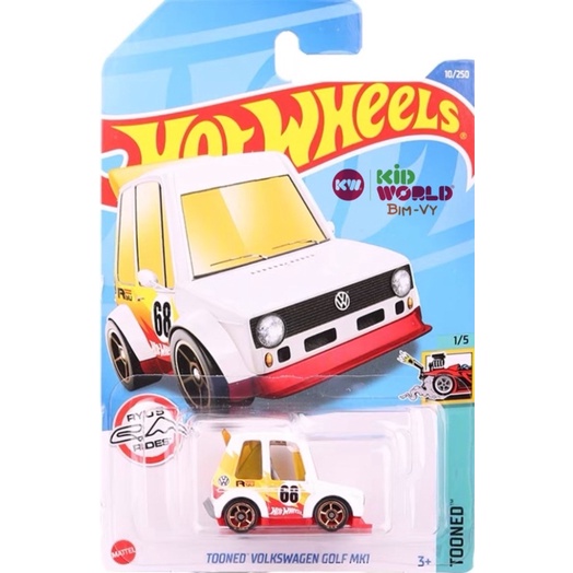 Xe mô hình Hot Wheels basic Tooned Volkswagen Golf MK1 HCT27, 40K.