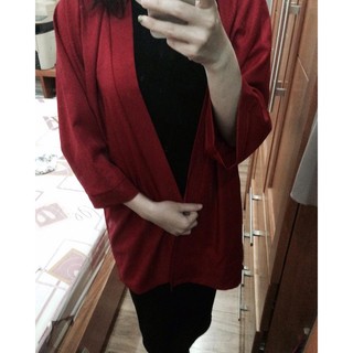 Áo kimono trơn đỏ đô