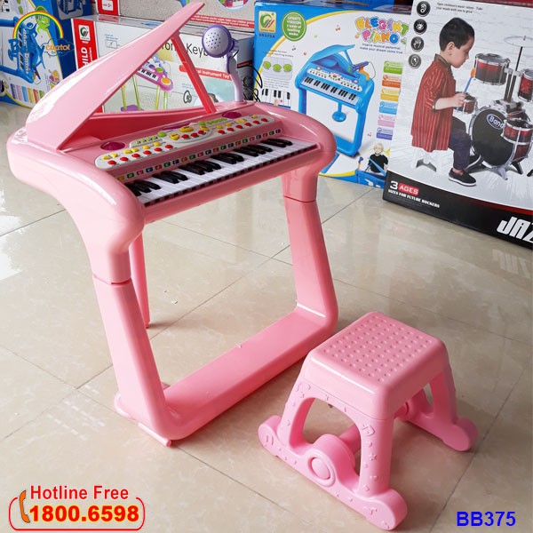 Đồ chơi trẻ em âm nhạc đàn piano BB375 -HỒNG