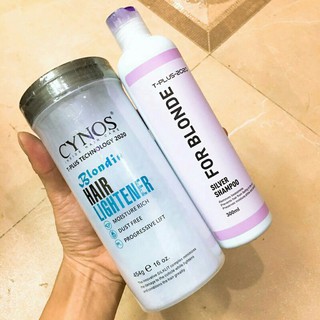 [Mỹ Phẩm Hồng Sơn] Combo Bột tẩy tóc cao cấp Cynos Tplus 2020 và Dầu Gội Khử Vàng Tóc Tẩy Tplus 2020