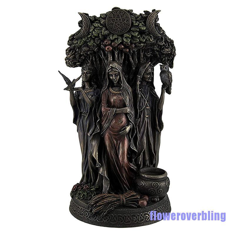 Fl-vn Resin Danu Irish Triple Goddess Of The Tuatha De Danann Bronze Finish Statue Pure