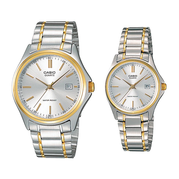 Đồng hồ đôi nam nữ dây kim loại Casio Anh Khuê MTP/LTP 1183G-7A