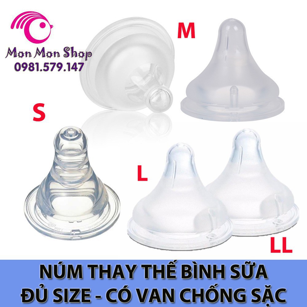 [Nhung123] Núm ti siêu mềm Pigeon cổ rộng và cổ hẹp S/M/L/Y ( bán lẻ 1 chiếc)