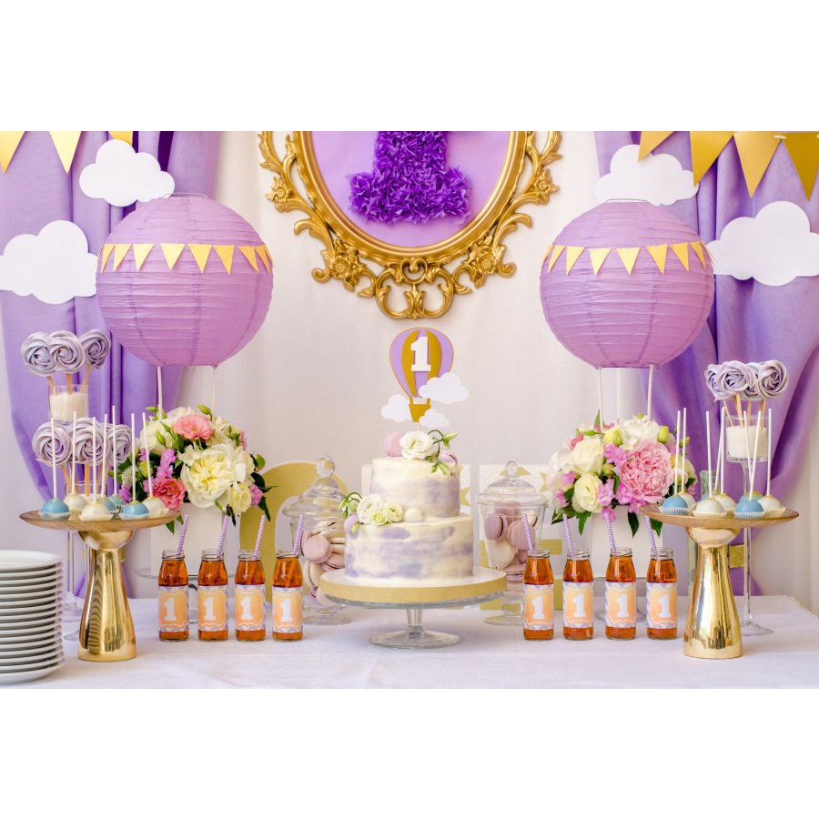 First Birthday Cake Photography Backdrops Flower Birthday Party Decoration Photocall Photo Studio
