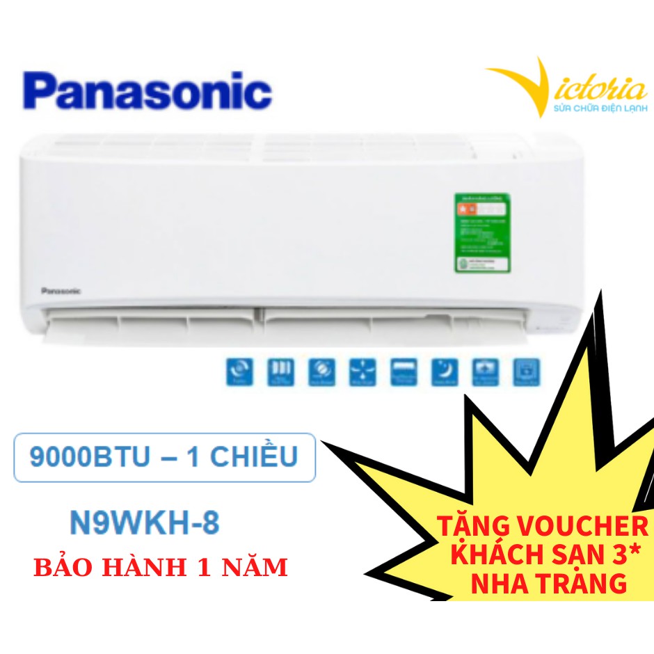 MIỄN PHÍ CÔNG LẮP ĐẶT & VẬT TƯ - Điều hòa không khí 1 chiều Panasonic 9000BTU – N9WKH-8 Mới