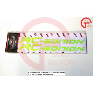 CẶP TEM PHẢN QUANG DÁN PHUỘC RC EDITION MÀU XANH LÁ BẰNG DECAL 