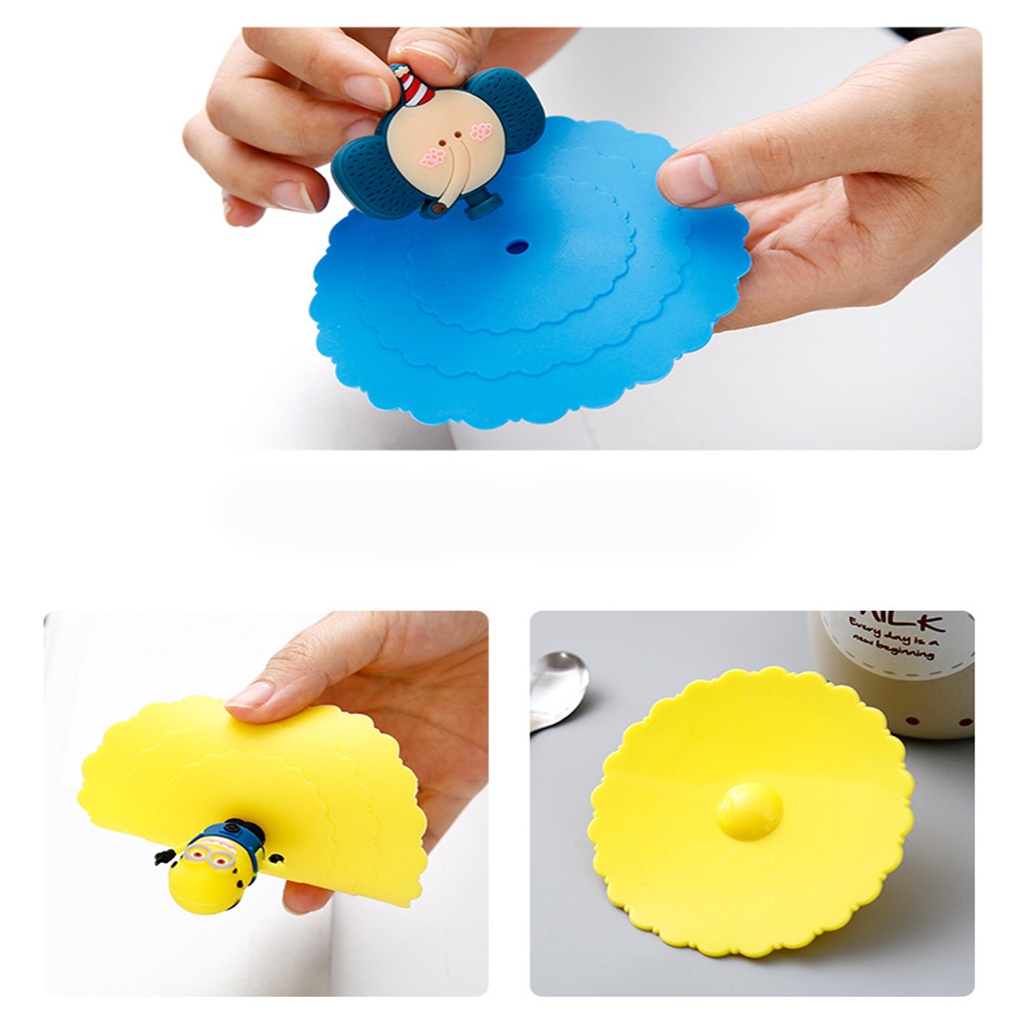 Nắp Đậy Ly Cốc Bằng Silicone - Kiểu Dáng Xinh Xắn