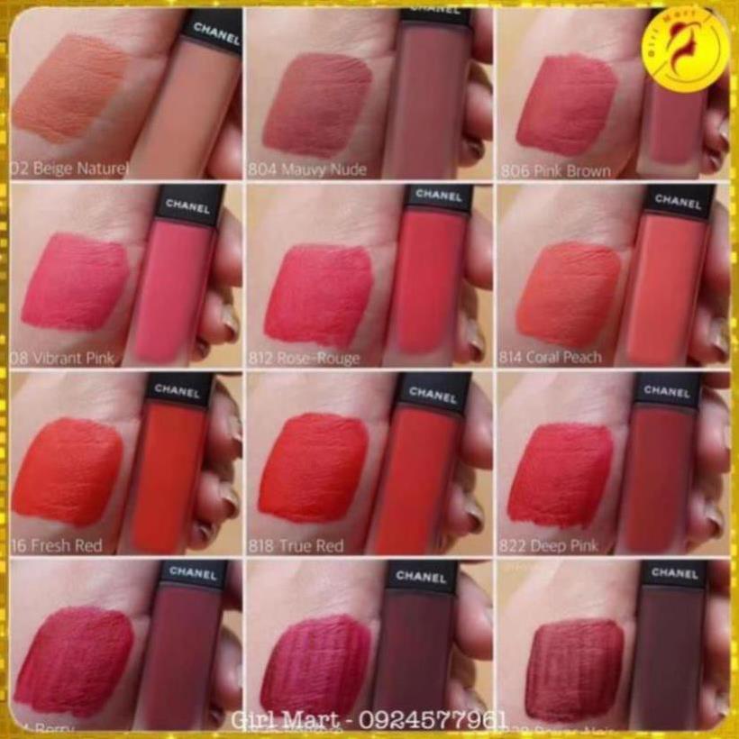 Son Kem Chanel 812 Rose-Rouge Allure Ink Fusion Hồng Đỏ NEW