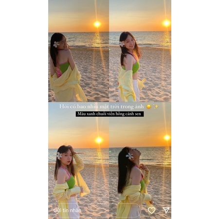 JAY TOP  - áo len móc handmade phối viền màu dây đan chéo lưng