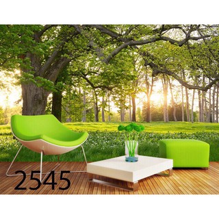 Tranh dán tường tranh trang trí rừng cây xanh BINBIN PC55 (Có in theo yêu cầu)