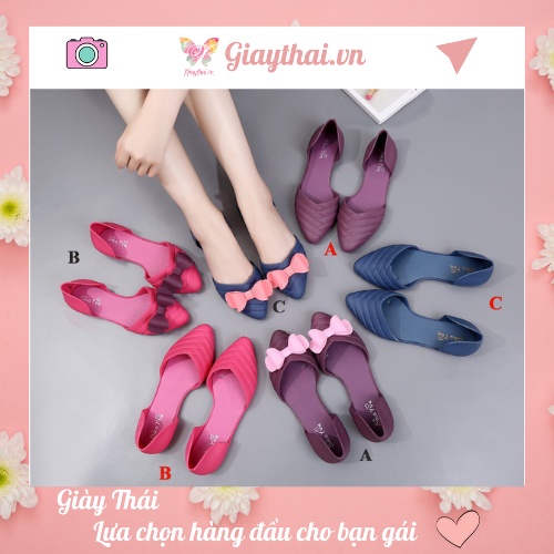 Giày Búp Bê Đi Mưa Đính Nơ Nhựa Mềm Xinh Xắn Cho Bạn Nữ - A11
