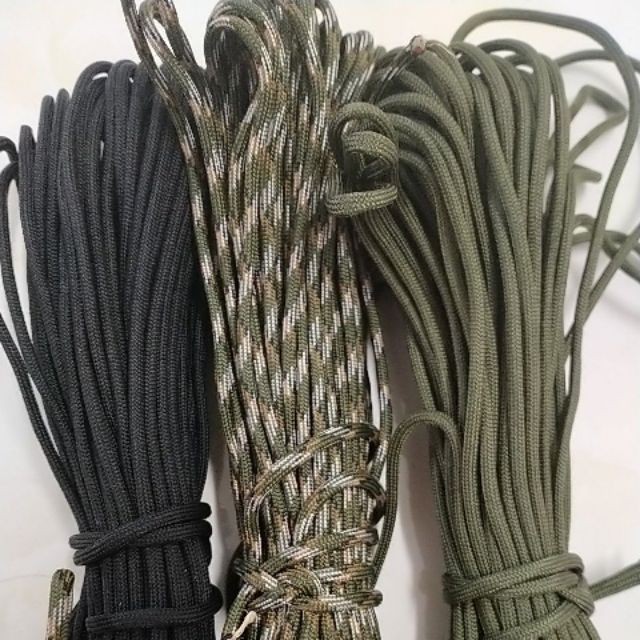 5/10/25met Dây paracord xịn 4mm 10lõi đan vòng, dây cứu hộ có thể dẫn điện