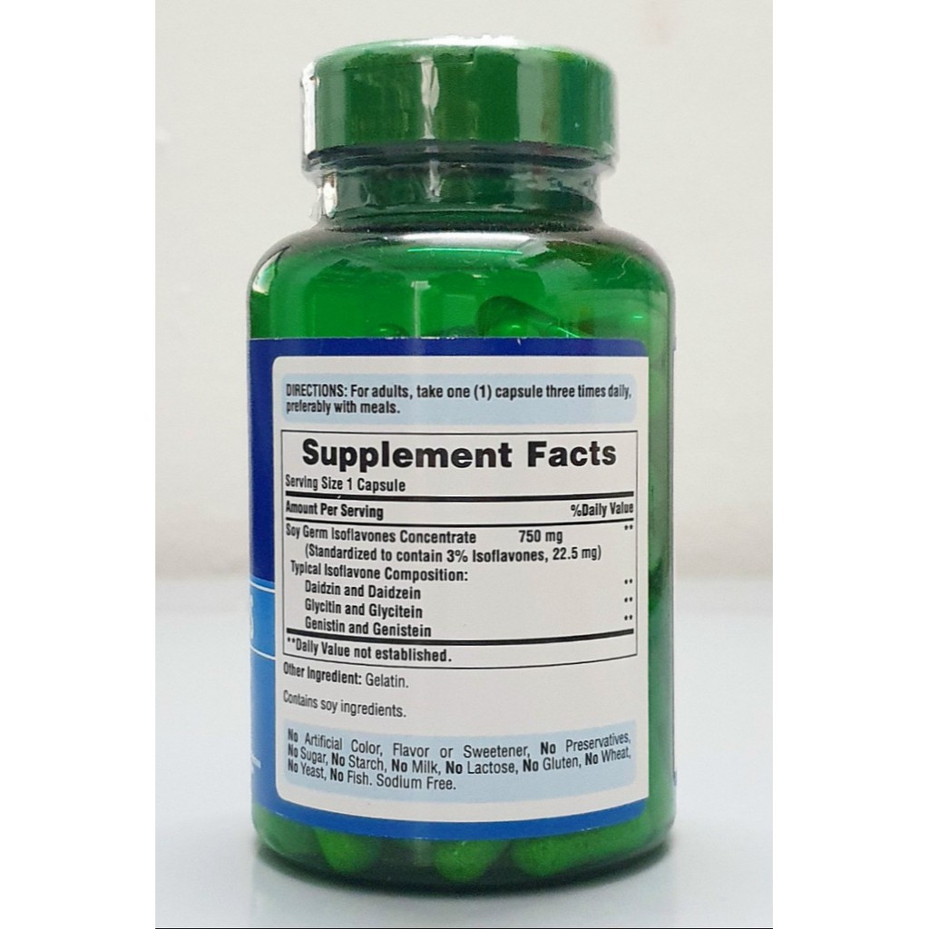 date 7/24 - Puritan's Pride Soy Isoflavones 120 viên Tinh chất mầm đậu nành làm đẹp và bổ sung estrogen nội tiết nữ