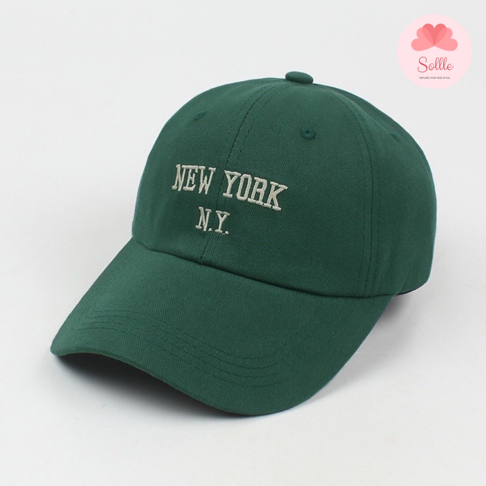 Mũ lưỡi trai Unisex thêu chữ NEW YORK NY, nón kết nữ phong cách thời trang Hàn Quốc Sollle