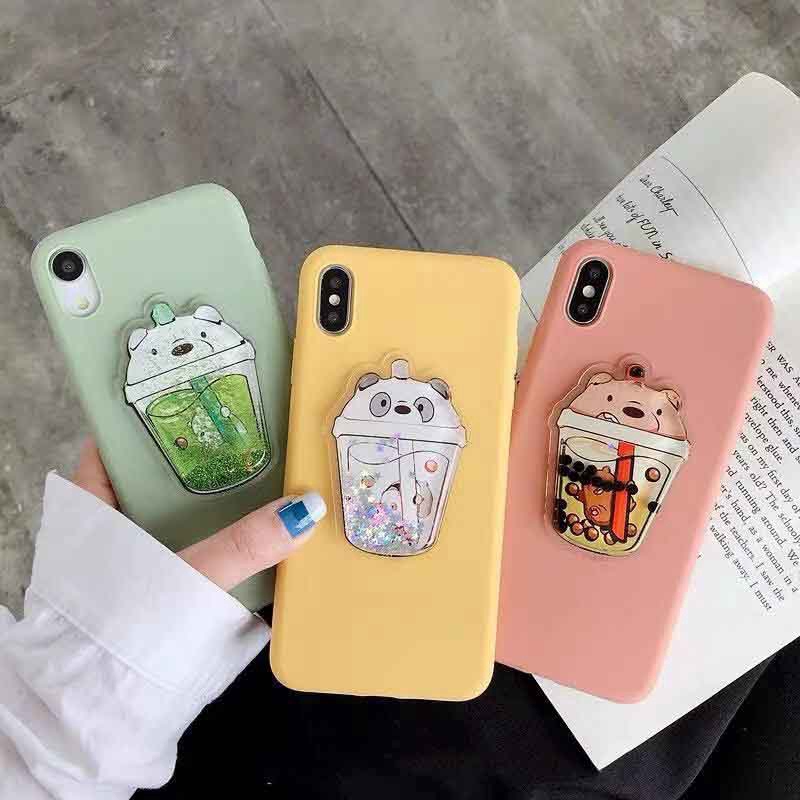 Ốp lưng cốc nước gấu dễ thương cho Samsung Galaxy J1 J2 J3 J5 J7 J210 J510 J310 J710 J7PLUS C7 C8