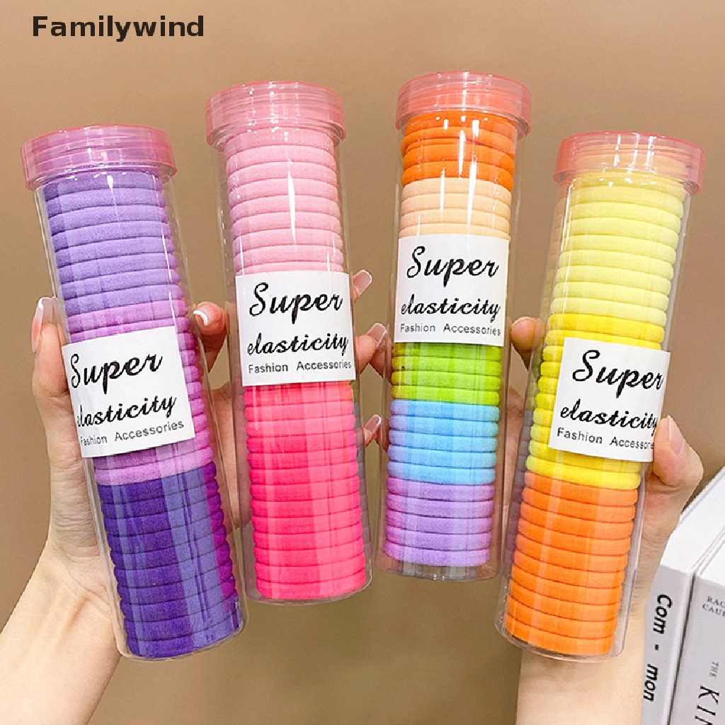 Set 30 Dây Buộc Tóc Cao Su Co Giãn Màu Trơn Dễ Thương Cho Bé Gái