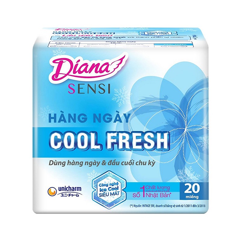 Băng Vệ Sinh Diana Cool Fresh Không Cánh / Có Cánh / Hằng Ngày.