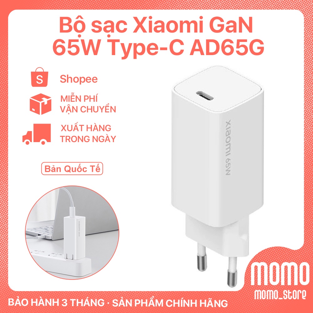 Cốc sạc Xiaomi Mi 65W Fast Charger With GaN Tech BHR4498GL AD65G