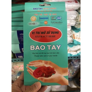 Bao tay xốp, hộp 100 cái, găng tay nilon