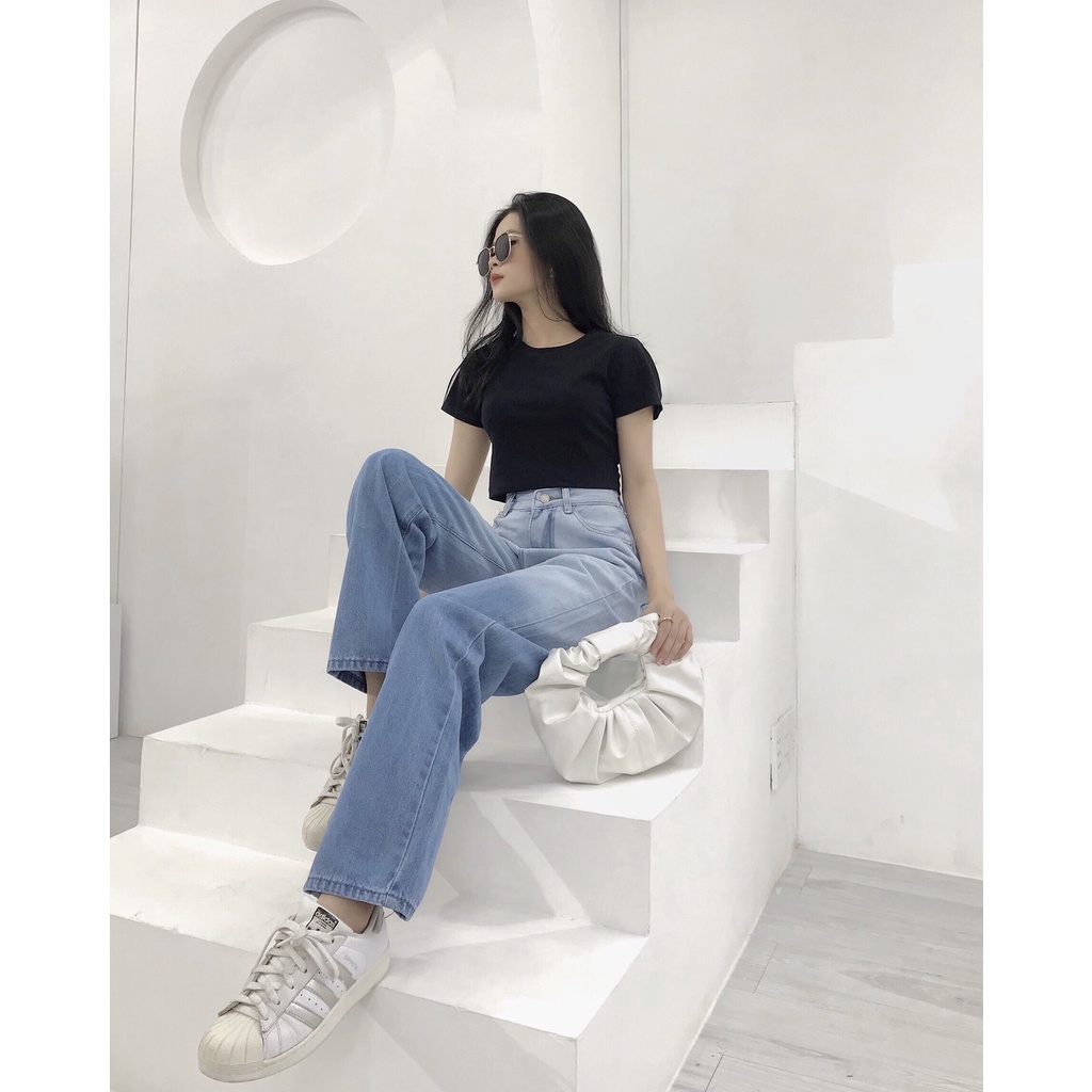 Quần Jeans Ombre Ống Rộng