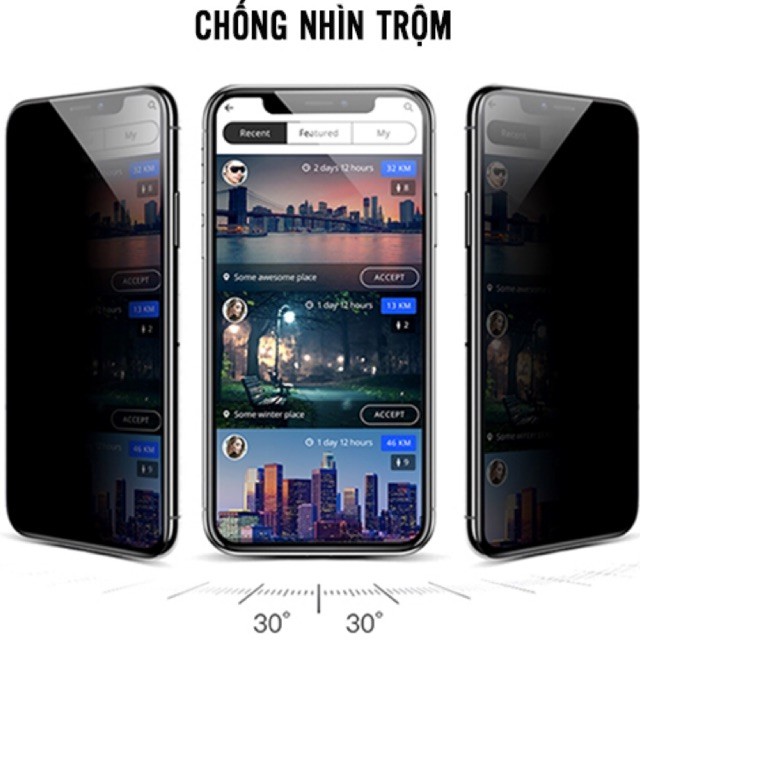 Kính Cường lực chống nhìn trộm cho iPhone X, iPhone XS, iPhone 11 Pro