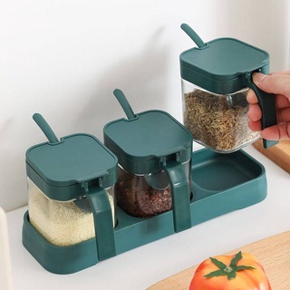 Bộ hộp đựng gia vị bằng kính tiện dụng cho nhà bếp