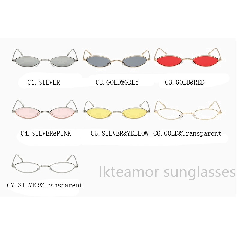 Kính mát cho nam gọng kim loại hình bầu dục nhỏ xinh phong cách cổ điển